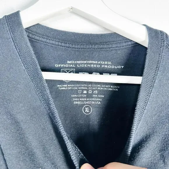 Dodge Ram Short Sleeve Graphic Logo T-Shirt Black Cotton Men Size XL - Picture 6 of 6